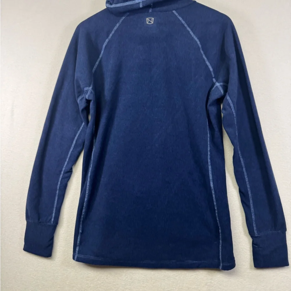 Women's Navy Blue Cowl Neck Sweatshirt - Picture 2 of 4